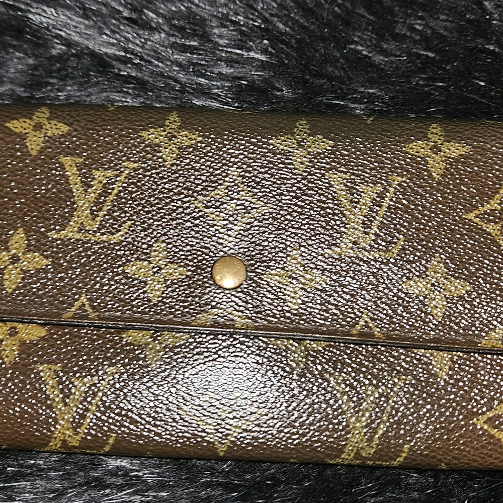 Louis Vuitton Monogram Canvas Wallet in Brown with Gold-Tone Accent